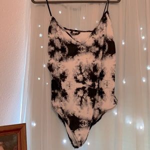Black and White tie dye bodysuit